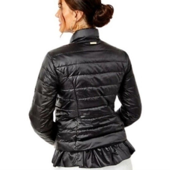 NWT Lilly Pulitzer Darcia Puffer Jacket Fitted Full Zipper Black Onyx Size 14 - Picture 3 of 14